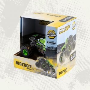 Motor Dayz 143 Scale RC Bigfoot Green Flames Monster Truck with LED Lights, 2.4GHz Wireless, Ages 4+