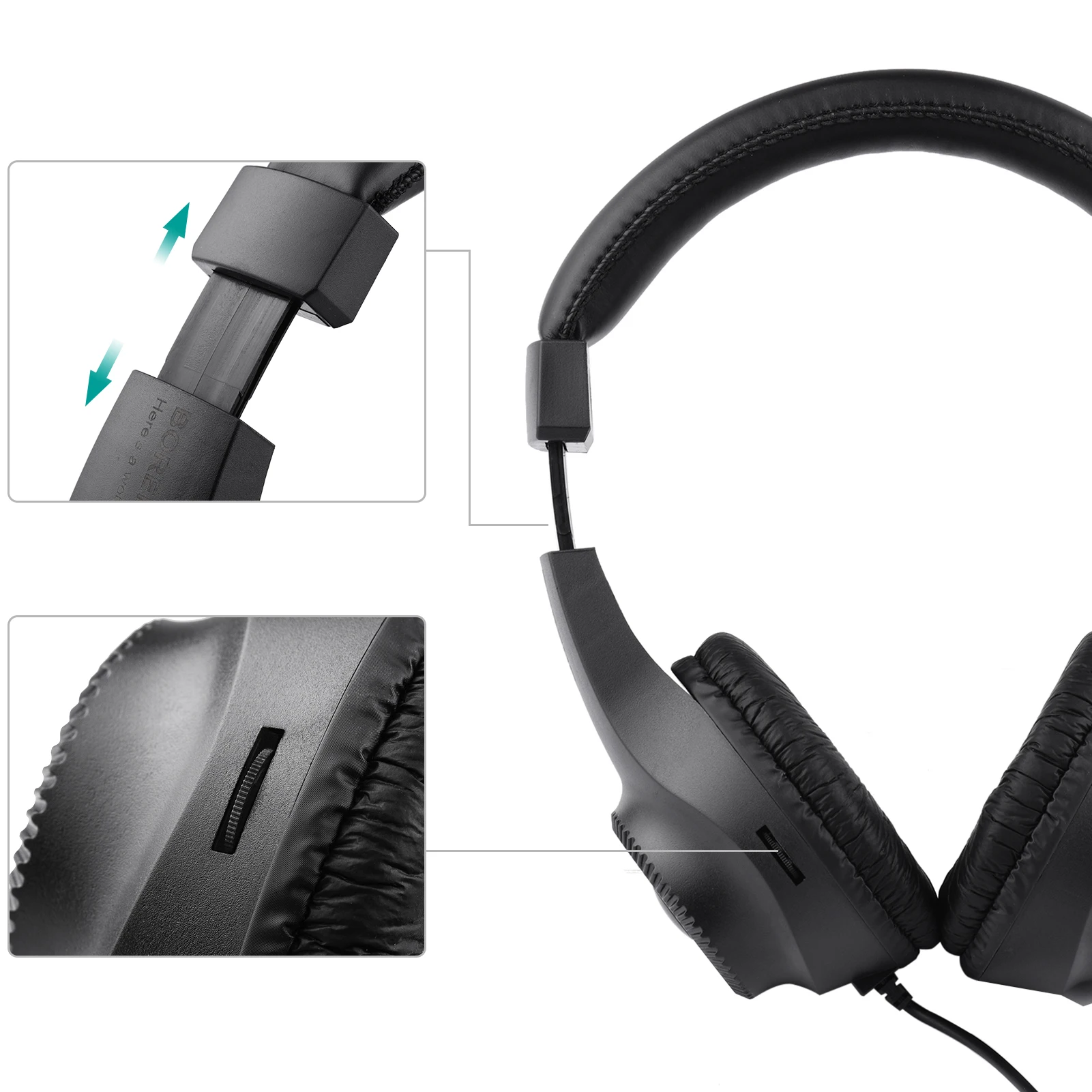 Wired Stereo Monitor Headphones Over-ear Headset with 50mm Driver 6.5mm Plug for Recording Monitoring Music (NOT for PC) - Image 4