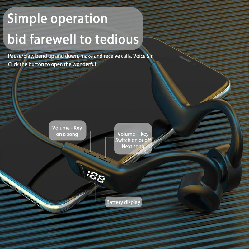 X7 Air-conduction Bluetooth Headphones V5.3 With Memory Card Slot Digital Display Over-ear Sports Headphones 2026 - Image 3