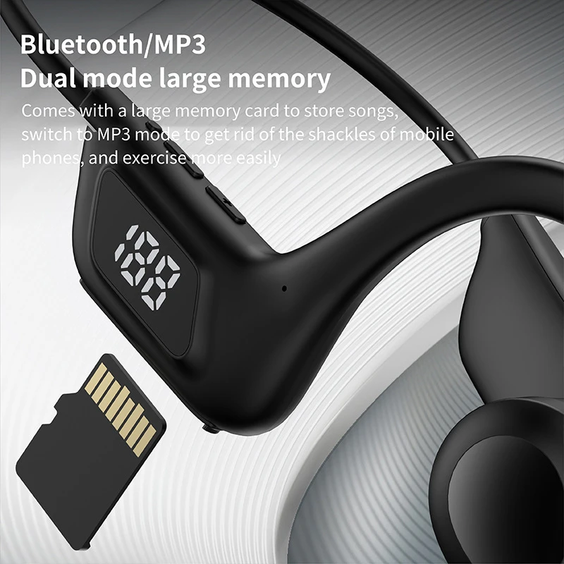 X7 Air-conduction Bluetooth Headphones V5.3 With Memory Card Slot Digital Display Over-ear Sports Headphones 2026 - Image 4