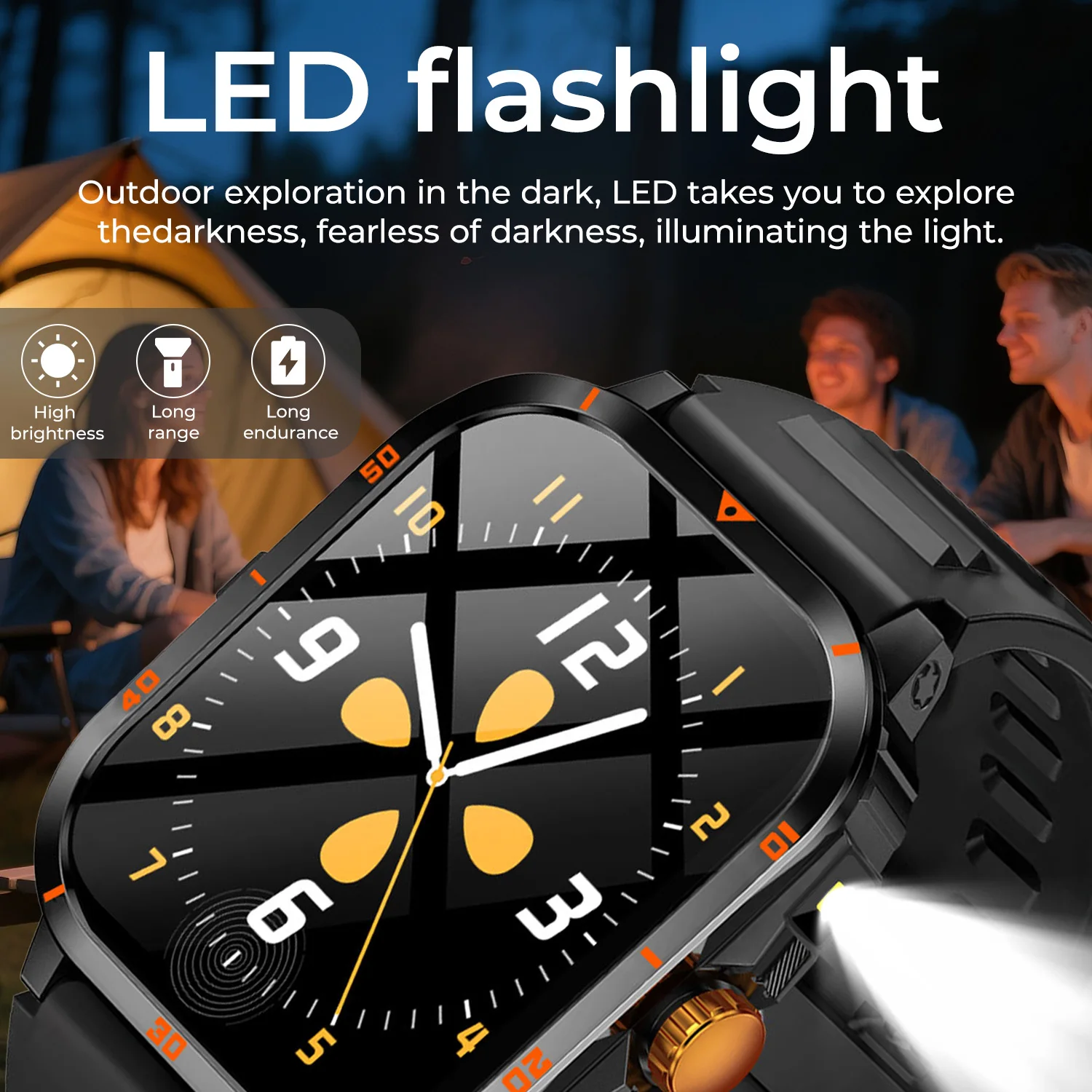 2025 NEW Military Smartwatch 2.01''HD Screen for Android/IOS Bluetooth Call Waterproof Outdoor Sports Fitness Smart Watch Men - AliExpress 44 - Image 4