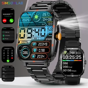 2025 NEW Military Smartwatch 2.01''HD Screen for Android/IOS Bluetooth Call Waterproof Outdoor Sports Fitness Smart Watch Men - AliExpress 44