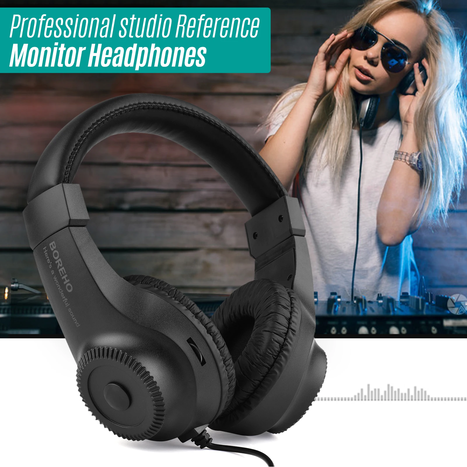 Wired Stereo Monitor Headphones Over-ear Headset with 50mm Driver 6.5mm Plug for Recording Monitoring Music (NOT for PC) - Image 5